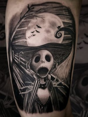 tatuar realismo tatuaje realismo tatuaje fotorealismo - Jaula Tattoo Estudio de tatuajes Torrente - Estudio Tatuajes Valencia - tatuaje pesadillas antes de Navidad