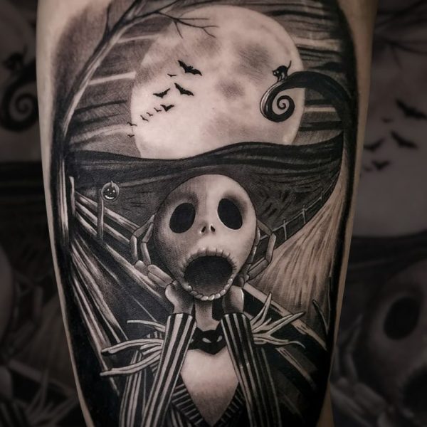 tatuar realismo tatuaje realismo tatuaje fotorealismo - Jaula Tattoo Estudio de tatuajes Torrente - Estudio Tatuajes Valencia - tatuaje pesadillas antes de Navidad